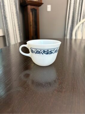 Corningware White Mug with Blue Floral Band